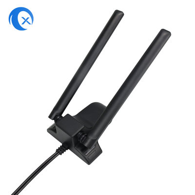 Dual-Band 2,4 GHz 5 GHz RP-SMA WiFi-Antennen mit 6,5 Fuß langem Verlängerungskabel für PC Desktop Computer Wireless Bluetooth