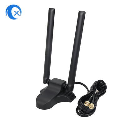 Dual-Band 2,4 GHz 5 GHz RP-SMA WiFi-Antennen mit 6,5 Fuß langem Verlängerungskabel für PC Desktop Computer Wireless Bluetooth