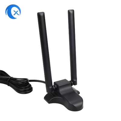 Dual-Band 2,4 GHz 5 GHz RP-SMA WiFi-Antennen mit 6,5 Fuß langem Verlängerungskabel für PC Desktop Computer Wireless Bluetooth