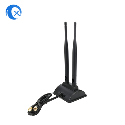 6dBi WiFi-Antenne mit RP-SMA-Männlichem Anschluss 2,4 GHz 5GHz Dual-Band Magnetische Basis für PCI-E-WLAN-Wireless-Router