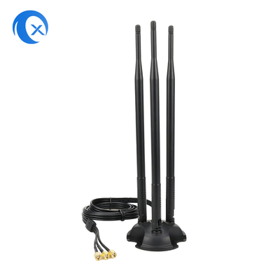 2.4G/5G Triple 7dBi Antenne WiFi Bluetooth Wireless Extender Magnetische Antenne mit RP-SMA-Männlichem Anschluss