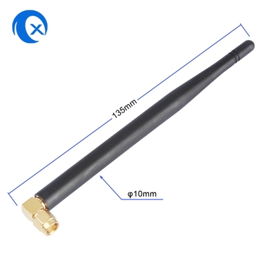 SMA Männlicher Anschluter Hochverstärkung 5dBi 868MHz 2.4G Antenne NFC Fixed Right Angle WiFi Gummi-Ente Antenne für Router